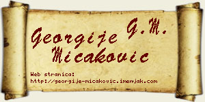 Georgije Micaković vizit kartica